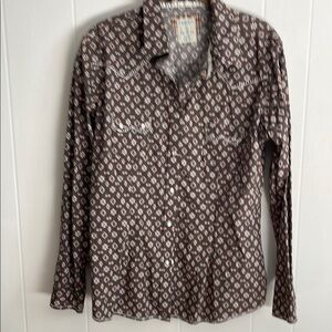 Brown Floral Button Down Shirt